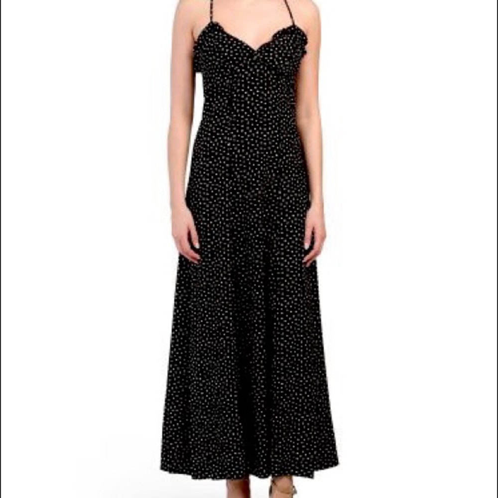 Max Studio Crepe Maxi Polka Dot Dress